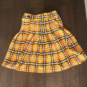 PrettyLittleThing School Girl Mustard Yellow Checkered Skirt